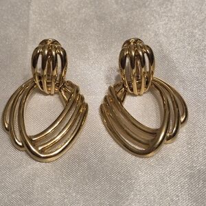 Gold Plated Monet Clip On Hoops